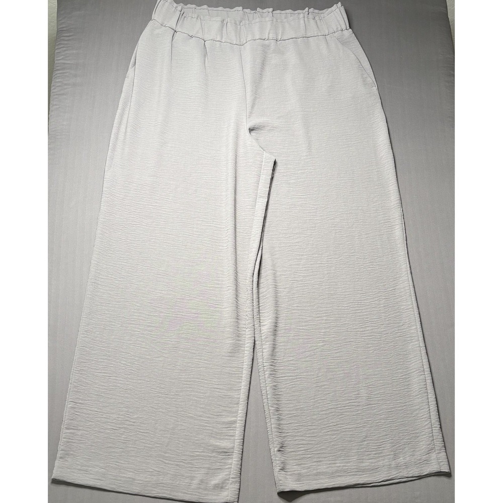 Hilary Radley Women's Wide Leg Crinkle Pants Bundle XL Elastic Pull On Coastal - Picture 7 of 10